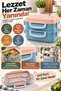 2 Tier Aurora Stainless Steel Leakproof Food Container - Food Carrying and Storage Box Turquoise - 2