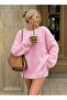 Women's Furry Oversize Soft Crew Neck Basic Sweater
