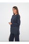 Women's Smoked Slit Detailed Modal Fabric Oversized Hijab Tunic Long Sleeve Sweatshirt