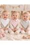 (3 Pcs) 100% Cotton Fabric Double Layer Snap Fastener Polo Collar Special Design Baby Drool Bib & Scarf Set - Pink - 2