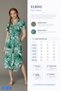 Palm Tree Pattern Shirt Dress Front Buttoned Short Sleeve Belted Green Midi Summer Dress - 8