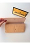 Women's Beige Crocodile Patterned Snap Fastener Multi-Compartment Long Wallet - 3