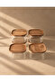 6-Piece Square Acacia Vacuum Lid Borosilicate Glass Breakfast Set
