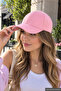 Pink Plain Baseball Cap with Velcro on the Back, Adjustable Unisex Cap – Casual Sports Basic Model Hat