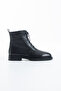 Lorena Women's Genuine Leather Black Lace-Up Zippered Women's Boots - 5