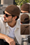 Brown Unisex Docker Beanie Beret Hat Brown Street Fashion