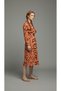 Zebra Patterned Shirt Dress Long Sleeve Belted Pocketed Orange Black Midi Summer Dress - 7