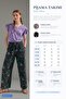 Combed Cotton Pajama Set Ruffle Sleeves V-Neck Lilac Top Floral Patterned Khaki Loose Trousers - 8