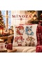 Cute Christmas Gnome Patterned Digital Printed Throw Pillow Cover 43X43 cm (Cute Christmas Gnome Cushion) - 3