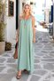 Green Adjustable Strap Long Dress