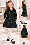 Girl's Trench Coat with Belt, Buttons, Stylish Pockets, Seasonal Coat
