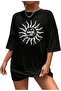 Crew neck printed t-shirt - black - 3