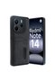 Xiaomi Redmi Note 14 4g Case Sara Leather Case with Business Card Holder - Black