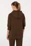 Women's Brown Brushed Hooded Sweatshirt 50314130-VR029 - 5