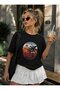 Women's Short Sleeve Palm Printed Viscose Blouse