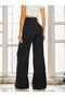 Women's high waist wide leg long janjan crepe pants - 4