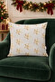 Christmas Throw Pillow Cover, Gold Star Pattern, Double-Sided Printed Velvet 43X43 cm - 3