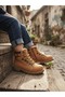 Genuine Leather Yellow Orthopedic Zippered Children's Boots - 2