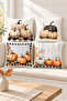 Double Sided Printed Velvet Texture Autumn and Pumpkin Patterned 4-Piece Throw Pillow Set - 2