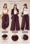 Women's Plum Oversize Micro Satin Palazzo Wide Leg Trousers S-3Xl Compatible - 8