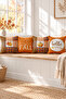 Velvet Throw Pillow Set - 4 Pieces, Double Sided Printed, Autumn and Pumpkin Pattern - 2