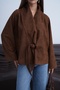 Women's Tan Suede Jacket with Lace Detail - 7