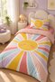 Double-Sided Smiling Sun Pattern - Printed Single Duvet Cover Set