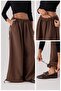 Women's Brown Oversize Micro Satin Palazzo Wide Leg Trousers Compatible with S-3Xl - 6