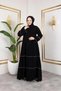 Medina Silk Piping Ahsen Feracce (Black) - 9