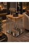 4-Wheeled Zigon Coffee Table with Silver Legs and Pine Top - 5