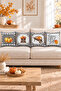 Velvet Texture Autumn and Halloween Special Pumpkin Patterned 4-Piece Throw Pillow Set - 2