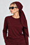 Beli Shawl Modal Blouse Pants Set Lby0073 Mürdüm - 5