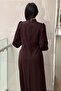Evening Dress with Stone Buckle Accessories - 4
