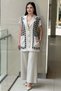 Crochet Knitwear Fabric Combination Vest Linen Set - 2