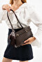 Women's Shoulder Bag with Brown Belt and Scarf Detail