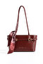 Women's Shoulder Bag with Burgundy Belt and Scarf Detail - 2