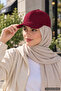 Burgundy Plain Baseball Cap with Velcro on the Back, Adjustable Unisex Cap – Daily Sports Basic Model Hat - 2