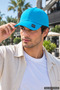 Blue Flat Baseball Cap with Velcro on the Back, Adjustable Unisex Cap – Casual Sports Basic Model Hat - 3