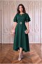 Belted Layered Sleeved Midi Dress Combination - 2