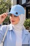 Light Blue Plain Baseball Cap with Velcro on the Back, Adjustable Unisex Cap – Casual Sports Basic Model Hat - 4
