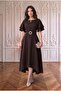 Belted Layered Sleeved Midi Dress Combination