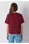 Burgundy Basic Interlock T-Shirt Loose Fit / Comfortable Loose Cut 1613820-85347 - 5