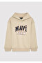 Printed Hooded Beige Sweatshirt 6S10209-70039 - 2