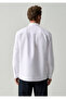 Linen Blend White Shirt Regular Fit / Normal Cut 0212077-620 - 6