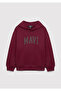Logo Printed Hooded Claret Red Sweatshirt 6S10143-70394 - 2