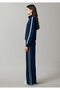 Stripe Detailed Zippered Navy Blue Sweatshirt 1S10557-70488 - 5
