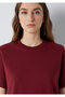 Burgundy Basic Interlock T-Shirt Loose Fit / Comfortable Loose Cut 1613820-85347 - 6