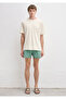 Textured Beige Basic T-Shirt Loose Fit / Comfortable Cut 0613642-70055 - 4