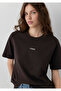 Logo Printed Interlock Brown T-Shirt Regular Fit / Normal Cut 1612829-70240