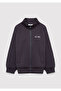Jeans Printed Zippered Anthracite Sweatshirt 7S10192-70087 - 2